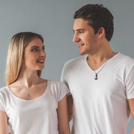 GAVU Anchor Pendant for Partner, Stainless Steel, No Gemstone