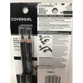COVERGIRL (2) COVERGIRL Easy Breezy Brow Fill + Define Pencil-500 Black-2ct. Each