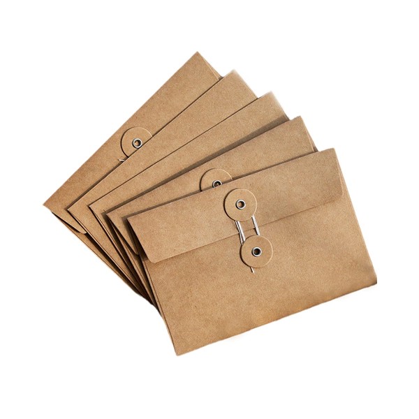 TOPYS Pack of 10 Kraft Brown String Envelope File Folder