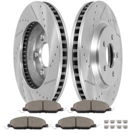Front Brake Kits Drill & Slotted Brakes Rotor Brake Pads:54134;D1464