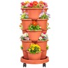 VECELO 5 Tier Vertical Garden Planter, Self Watering Stackable Planters