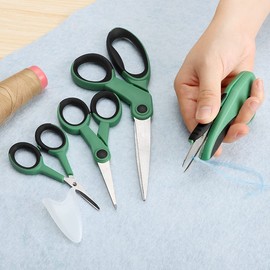 Pack 4 Sewing Scissors, Professional Tailor Scissors, Craft Scissors, Thread Cutting Scissors, Stainless Steel Scissors, Scissors for Cutting Fabric, Stationery, (Osc Green)