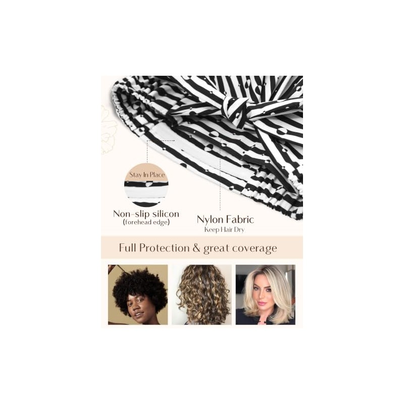 Yanibest Gorro Ducha Reutilizable Impermeable Mujer Antideslizante Lindo Pelo Raya