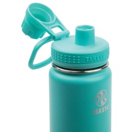 Takeya 18oz Teal Insulated Water Bottle Stainless Steel Leakproof Sports Bottle