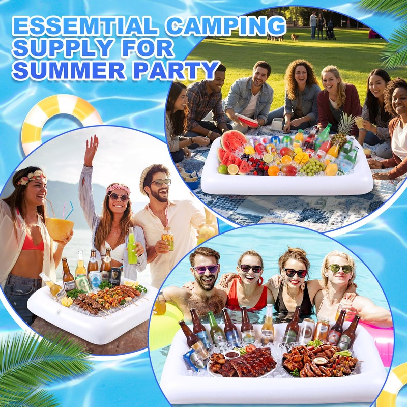 Leitee 8 Pack Inflatable Ice Serving Bars for Food, Table