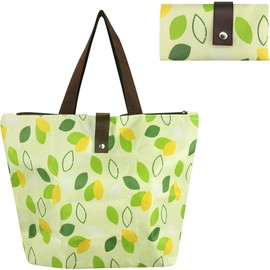 FuninCrea Reusable Grocery Bags, Reusable and Washable Foldable Shopping Bag, Foldable Tote Bags for Shopping, Groceries (Yellow Leaves)