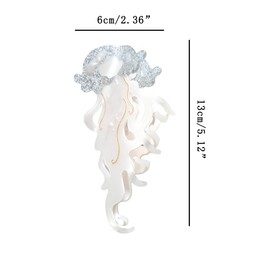 Novelty Ocean Jellyfish Hair Clips,Cellulose Acetate Hair Clips,Big Claw Clips for Girl,Hair Accessories,Silver
