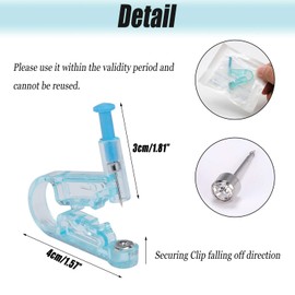 ZS 8Pcs Self Ear Piercing Gun - Disposable Safety Ear Piercing Kit with Stainless Steel Ear Stud, Piercing Kit Tool for Girls Women and Men (One Generation)