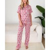 HINFEL 4PCS Satin Pjs for Women Set, Cute Silk Monkey