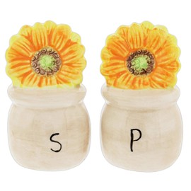 Potted Sunflowers Ceramic Salt & Pepper Shakers