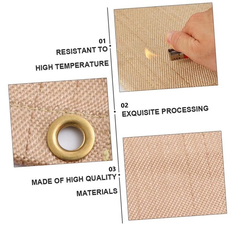 KONTONTY Emergency Blanket 2pcs Fireproof Mat Camping Blankets Fiberglass Heat