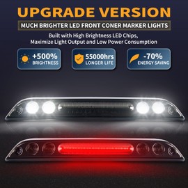 Gempro LED 3rd Brake light for Ford F150 High Mount Stop light Cargo light Rear Cab Roof Center Tail Third Brake Light, Smoke Lens (2015-2020 F150)