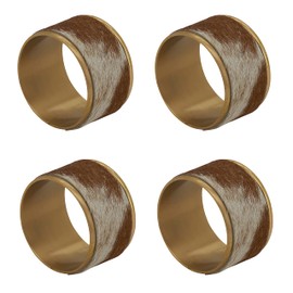 Cow Hide Napkin Rings (Set of 4)