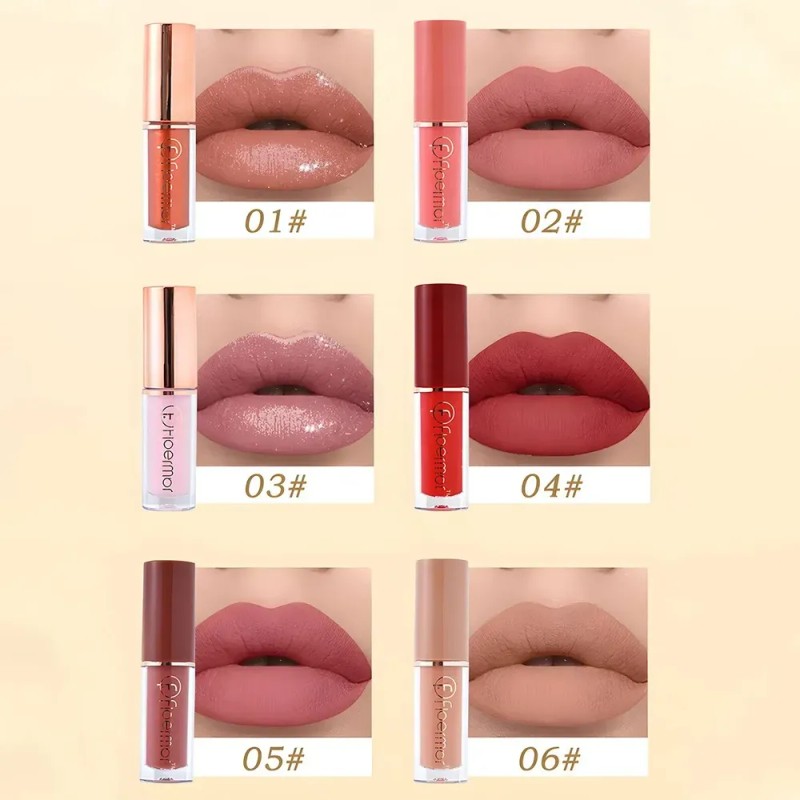 12 Cores De Batom Matte Kit De Gloss Labial Impermeável