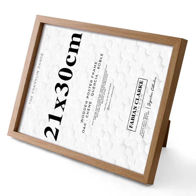Fabian Clarke London® 21x30cm Modern Oak Wooden Picture Photo Frame