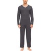 MoFiz Men's Pyjamas Pj Set Sleepwear Two Piece Long Sleeve