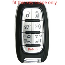 7 Button Key Fob Shell Cover for Chrysler Pacifica Accessories 2017 2018 2019 2020 2021 2022 2023 2024 Touring Limited Voyager Key Fob Cover (HEYEZQTY 7 Button Silver Black)