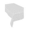 Diana Cowpe WHITE CHRISTMAS SEASONAL STAR PATTERN TABLECLOTH Metallic Silver