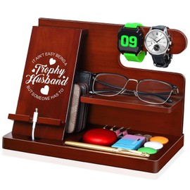 Gifts for Husband Him on Valentines Day - Husband Gifts, Wood Phone Docking Station - Husband Gifts from Wife, Husband Birthday Gift Ideas - Anniversary Fathers Day Christmas Ideal Gifts for Him Men