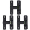 Wocoe 3 Packs Black 90/180° Barn Door Lock，Zinc Alloy Flip