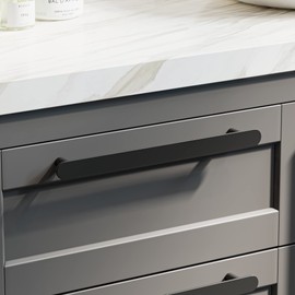 The Hairpin Leg Co. [HLC] Pull Handles - Modern Furniture Hardware - Cupboard Cabinet Handles Drawer Pulls [Bar Trim/260mm/Matt Black]