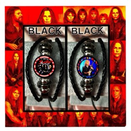 SAVATAGE ROCK BAND TWO PUNK STYLE LEATHER BRACELETS