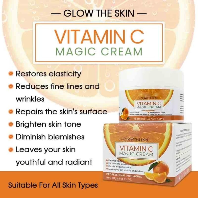3PCS Vitamin C Face Cream Smooth Wrinkle Moisturizing Firming Lightening