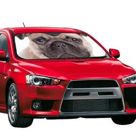 Pug Dog Windshield Sunshade for Car SUV Truck Foldable Uv Ray Reflector Front Window Sun Shade Visor Shield Cover