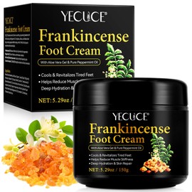 Frankincense Oil Foot Cream 5.29 Fl Oz -Deep Hydration & Repair for Dry, Cracked Skin, Relieving Foot -Therapy & Skin Healing - Foot Hill Cream, Achilles & Ankle