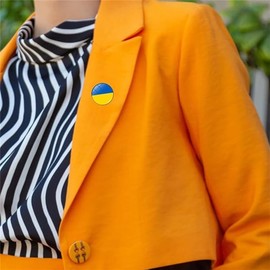 GDXGHJU5 Pcs Ukrainian Pins Ukraine Badge Brooch Pin Ukrainian Flag Symbol Glass Round Pin Vintage Brooches Metal Vintage Brooch Jewelry for Women Jewelry Gift