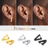 FOCALOOK Gold Earrings for Men Triangle Stud Earrings Stainless Steel