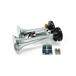 Hornblasters Spocker 12/24 Volt Air Horn Only - 2 Compact Trumpets - Stunning Chrome Finish
