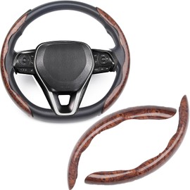 Mtverver Steering Wheel Cover, Wood Grain Steering Wheel Cover, Car Wheel Cover for Men/Women, Universal Fit for 99% Car Steering Wheel,Steering Wheel Accessories (Wood Grain-Brown)