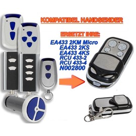 Normstahl EA433 2KM / EA433 2KS / EA433 4KS / RCU433-2 / RCU433-4 / N002800 Compatible Handheld Transmitter 433.92Mhz Rolling Code Garage Door Remote Control