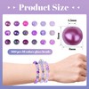 DUQGUHO Purple Glass Beads 360 Pcs 8mm Big Hole Colored
