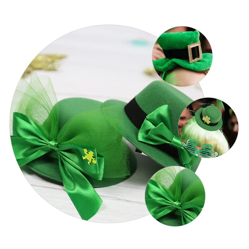 Healvian 6pcs Green St. Patrick's Day Hairpin Irish Festival Headband