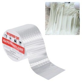 PATIKIL Outdoor Waterproof Adhesive Butyl Tapes, 16.4ft x 3.9inch Aluminum Seam Tape Stop Leaks 1.5mm Thick for Gutter Fix, Leaks, Seam for Tent, Hot Tub Cover, Pipes Repair, and Outdoor