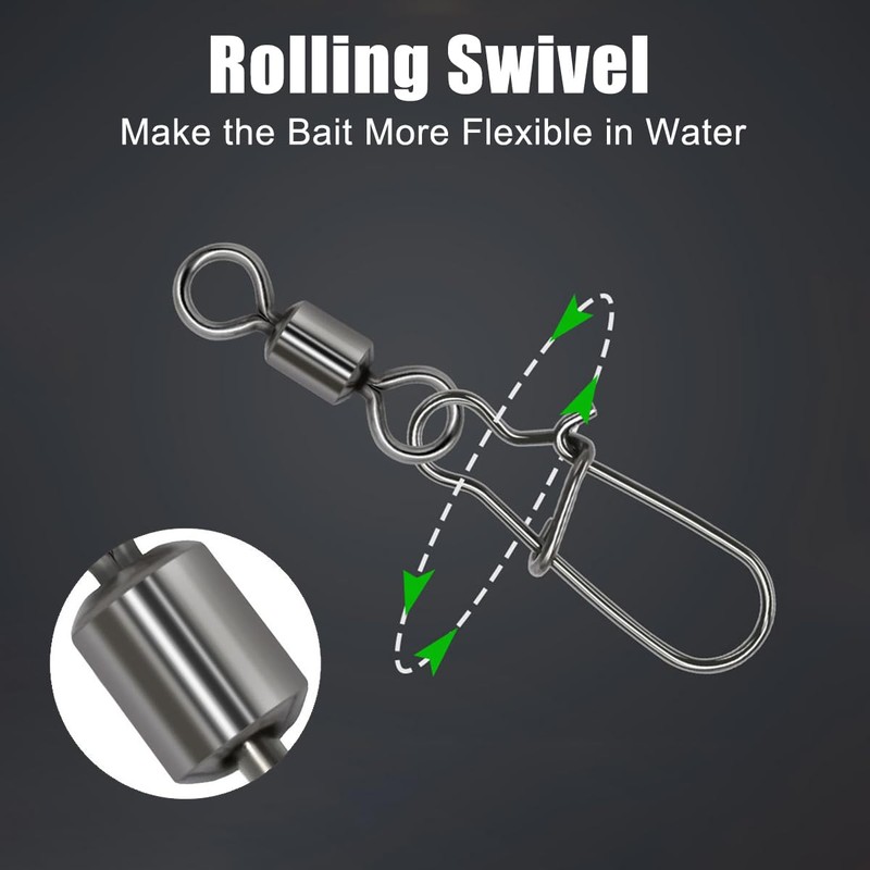 Craftsboys Fishing Speed Clips, Stainless Steel Quick Change Swivel Snap