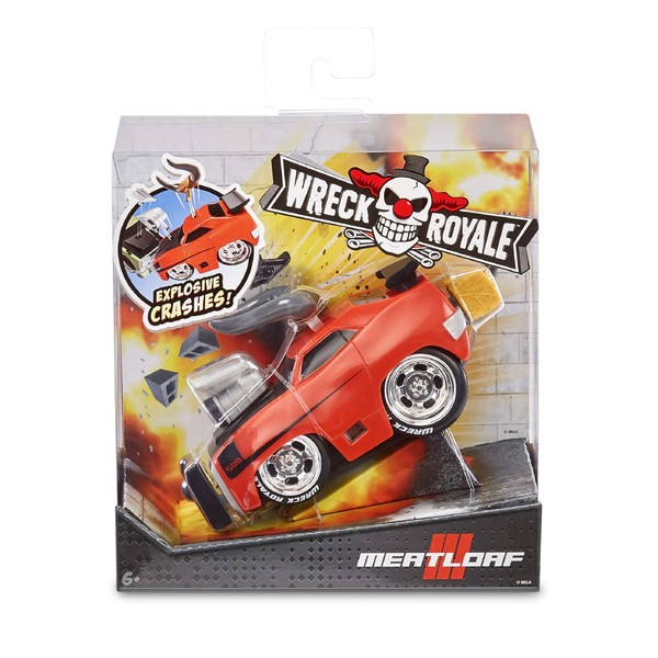 MGA Entertainment Wreck Royale Exploding Crashing Meatloaf Race Car with 4 Mix 'N Match Explosive Parts