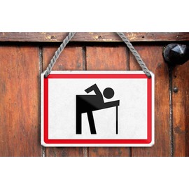 schilderkreis24 Tin Sign Funny Design Sign Old Person Crutch Pension House Entrance Gift Idea Birthday Christmas Grandparents Pensioners Seniors Grandchildren 18 x 12 cm