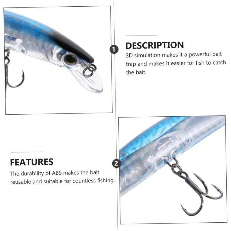 Kisangel Bionic Outdoor Fishing Lures Sinking Bait Light Compact Lifelike
