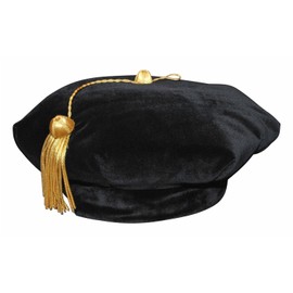 Newrara 6 Sides Graduation Doctoral Tam with Gold Bullion Tassel (Black)