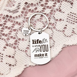 Inspirational Gifts for Daughter Son from Mum Dad Life is What You Make it Keyring for Granddaughter Grandson Christmas Birthday Gifts for Best Friend Coworkers Good Luck Keychain Sister Brother