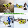 Oslueidy Waterproof Dog Coats with Harness, Winter Warm Dog Jacket,