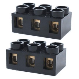 Sscon 2pcs Dual Rows Terminal Block 500V 60A 3 Position Screw Terminal Electrical Barrier Strip Block JX5-6003
