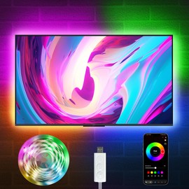 KSIPZE LED Lights for TV, 16.4ft TV led Backlight for 45-75 Inch TVs RGB TV Backlight Behind Music Sync Bluetooth APP & Touch Control TV LED Strip Lights USB Powered for Bedroom/Gaming
