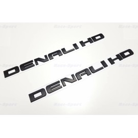 GMC 2PCS Matte Black DENALI HD 3D Side Door Letter Emblem Badge GMC Sierra Terrain