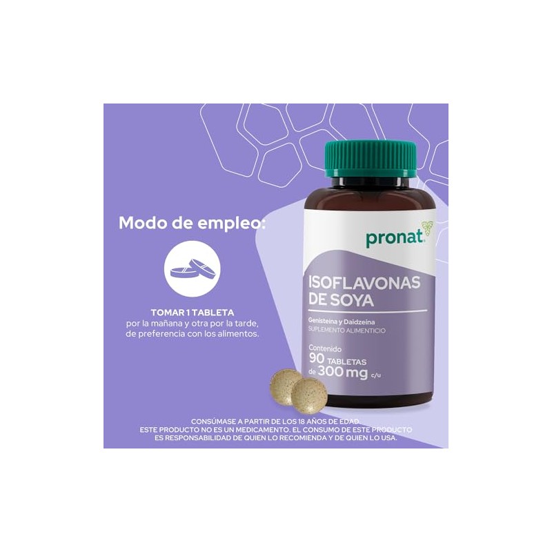 PRONAT | Isoflavonas de Soya, Suplemento Alimenticio, con Genisteína, Daidzeína
