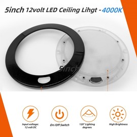 Dream lighting 12volt RV Interior LED Ceiling Light with Switch Soft White Lighting 4000K, 320lumens 5 inch
