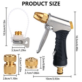 Gartenbrause,Metall Hochdruck Garten Handbrause Set,3 Funktionen Spritzdüse, Einstellbarer Wasserdurchfluss Garten Spritzpistolen Bewässerungspistole für Gartenbewässerung, Autowäsche, Haustierdusche